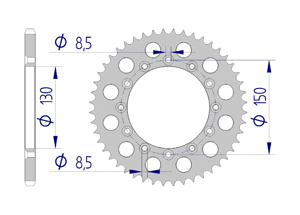 KIT ALU HONDA XR 500 R B 1981 Extra Reinforced Xs-ring