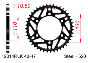 KIT STEEL YAMAHA R6 2006-2018 #520 Hyper Reinforced Xs-ring