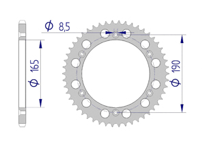 KIT ALU KTM GS 250 1986 Standard Xs-ring