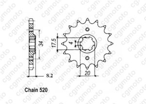 Front sprocket 250 Xlr Md11