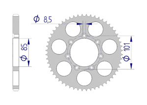 KIT ALU TM 80 SW CROSS/END 2001-2003 Reinforced