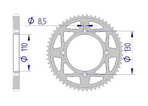 KIT ALU HONDA CR 80 R #428 P.R 1996-2002 Reinforced