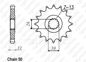 Front sprocket Rd 500 Lc 84-87