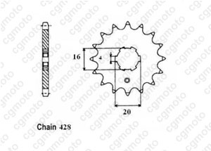 Front sprocket Rd 80 Lc2 83-85