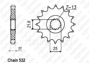 Front sprocket Yzf 750 R 93-98 532