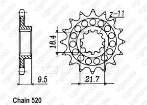 Front sprocket 250 Cr 86-87