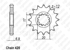 Front sprocket Minarelli 50 99-07 420