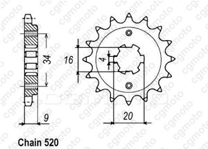 Front sprocket Yfs 200 Blaster 88-03