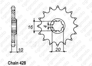 Front sprocket Gn 125 96-98