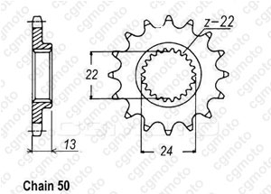 Front sprocket Bombardier 650 Ds 00-04