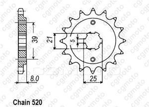 Front sprocket Quad 150 Kymco Mxer