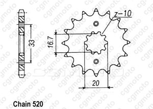 Front sprocket Kx-f/Rm-Z 250 04-