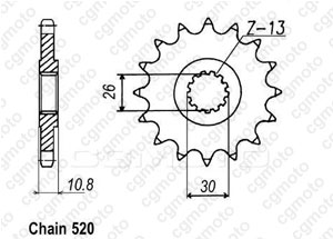 Front sprocket Racing Yzf R1 98-06