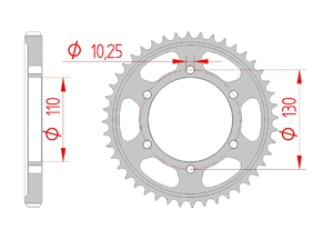 KIT STEEL YAMAHA YZF 600 R6 -S #530 04-07