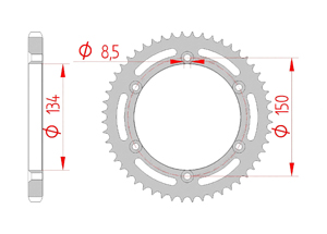 KIT STEEL KAWASAKI KDX 125 A1-A4 1988-1990 Standard