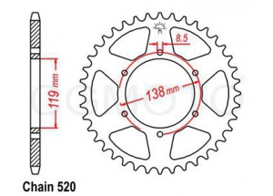 Rear sprocket Husaberg Enduro Z48