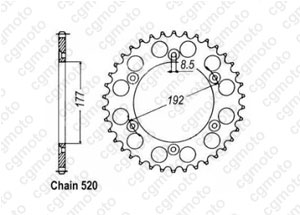 Rear sprocket Hva Steel