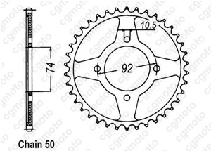 Rear sprocket Rd 350 Lc 80-82