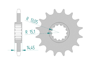 Front sprocket 525 HONDA VFR 800 F E