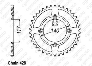 Rear sprocket Yamaha