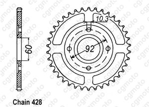 Rear sprocket Rd 125 Dx Baton 78-81