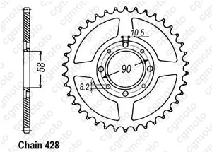 Rear sprocket Cg 125 77-84