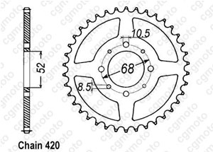 Rear sprocket Sp 370 77-80