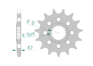 Front sprocket 525 SUZUKI GSX-R 1000