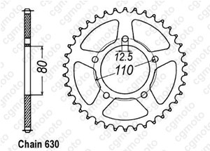 Rear sprocket Cbx 1000 Z 79-80