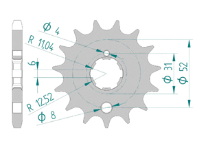 Front sprocket 530 Kawasaki