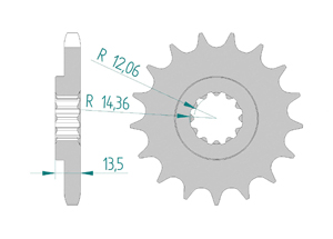 Front sprocket 530 Kawasaki