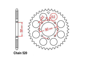 Rear sprocket Duke 125 11/13