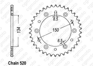 Rear sprocket Kawasaki