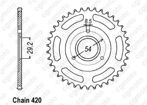 Rear sprocket Z 50 Monkey 80-85