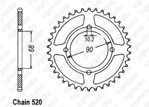 Rear sprocket Mtx 200 Rw 83-86