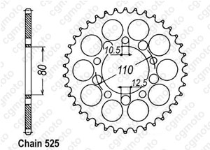 Rear sprocket Cb 450 S/Dx 86-89