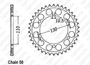 Rear sprocket Gpx 600 R 88-96