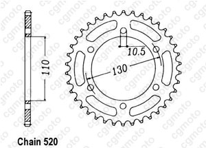 Rear sprocket Zr 550 Zephyr 90-98