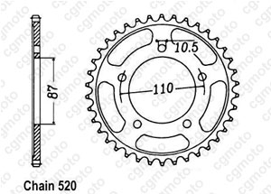 Rear sprocket Gs 500 E 88-98