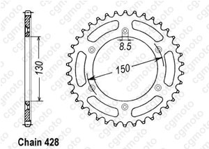 Rear sprocket Xlr 125 R 97-98