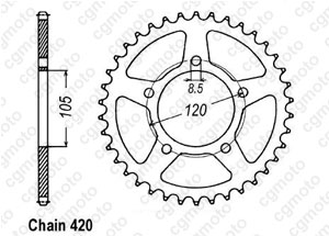 Rear sprocket Yamaha 50 Dtr Sm 2002