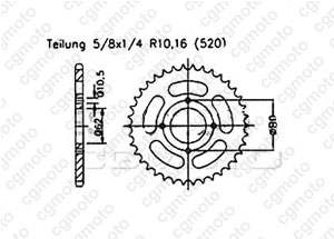 Rear sprocket Sachs 125 Roadstar V2