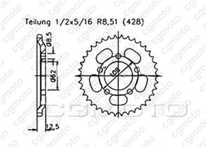 Rear sprocket Mz 125 Route 00-02