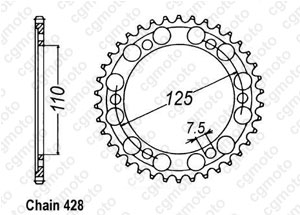 Rear sprocket Gilera 125 Cougar