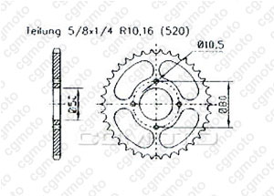 Rear sprocket Eton 150 Yukon