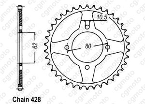 Rear sprocket Tt-r 125  Pts Roues