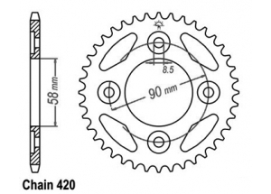 Rear sprocket Anf 125 Innova 03-