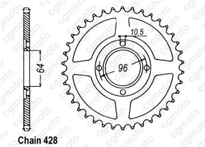 Rear sprocket Cg 125 E 04-