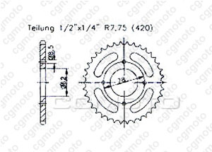 Rear sprocket Suzuki Lt-a 50 02-