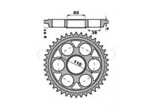 Rear sprocket Ducati Multistr 1200